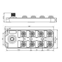 LKHA-0808P-M12 ELCO IO-LINK SENSOR HUB, CLASS-A, M12 A-CODE 4PIN IO-LINK CONN., 8XM12 A-CODE 5PIN, 8 DI, 8 DO, PNP, IP67